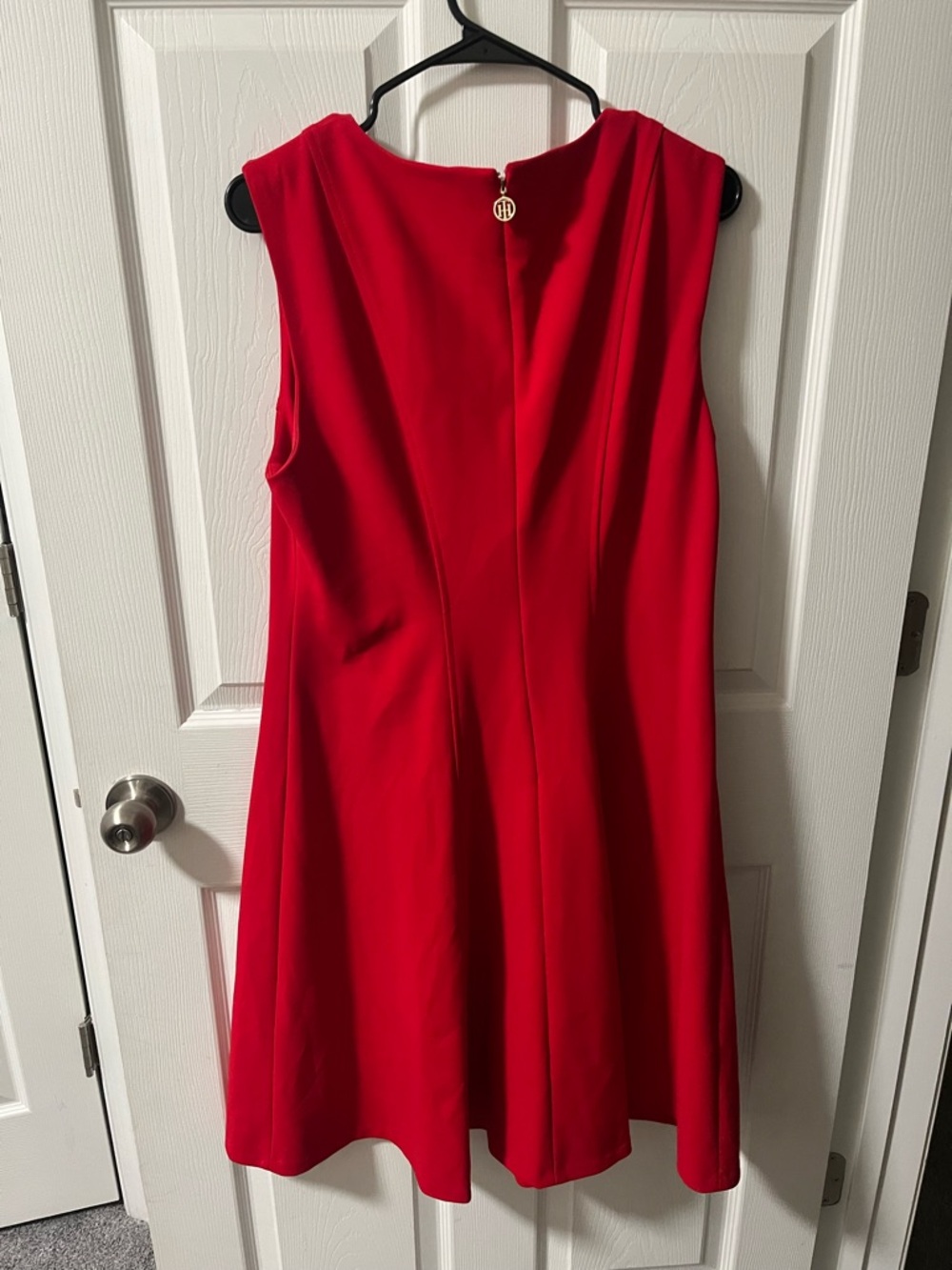Tommy Hilfiger Red Fit & Flare Dress Size 14 Sleeveless Classic - Picture 3 of 4